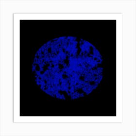 Blue Circle On Black Background Art Print