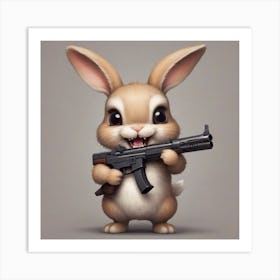 Bunny With Gun Art Print