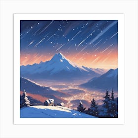 Winter Landscape Painting Art Print