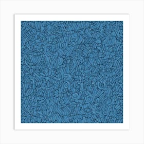 Blue Doodles Art Print