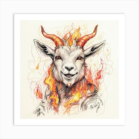 Goat On Fire 41 Art Print