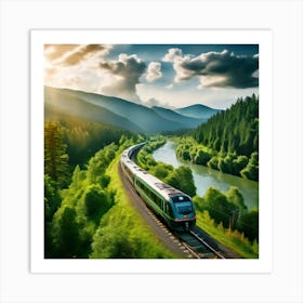 Train In The Mountains 1 Art Print