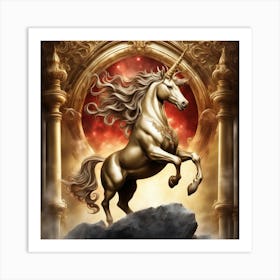 Gold Unicorn Art Print