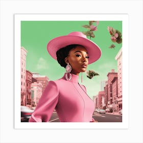 Woman In Pink 4 Art Print