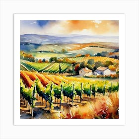 Tuscan Countryside Painting Art Print