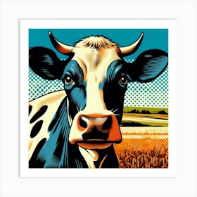 Cow In The Field Art Print