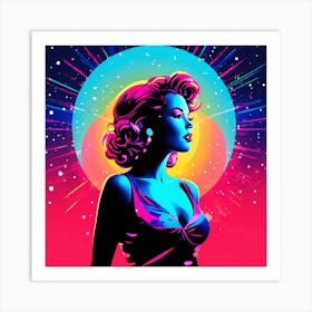 Abstract Retro Woman Hot Art Print