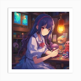 Anime Girl In A Room Art Print