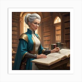 The Elderly Lady Librarian 051 Art Print