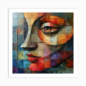 Abstract Of A Woman'S Face 11 Art Print