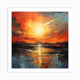 Sunset Over The Sea 2 Art Print