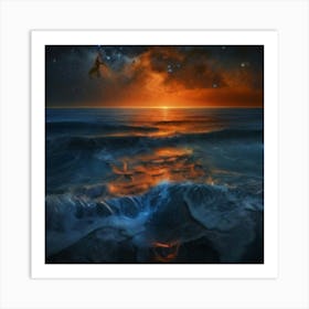 Ocean At Night 1 Art Print