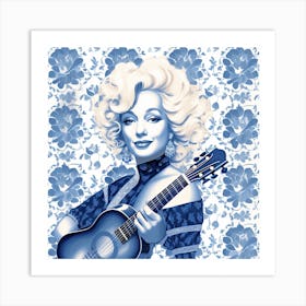 Dolly Parton Delft Tile Illustration 2 Art Print