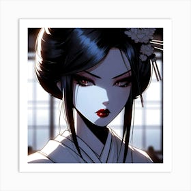 Geisha Creative Illustration Artwork 7 Art Print