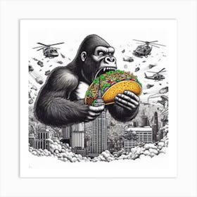 Gorilla Taco Art Print