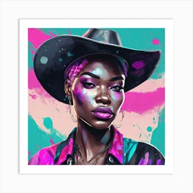 Black Girl In A Hat Art Print