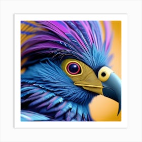 Blue Parrot Art Print