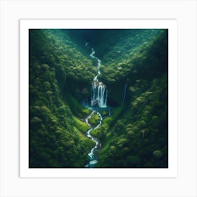 Waterfall In The Jungle 1 Art Print