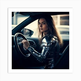 Girl Starting Security Isolated Dashboard Press Lock Control Car Circle Stop Ignition Sa (6) Art Print