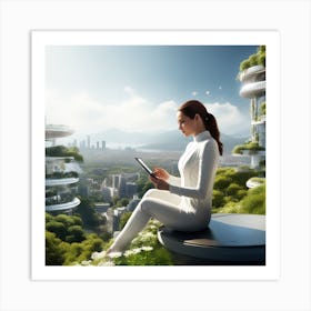 Futuristic Woman 103 Art Print