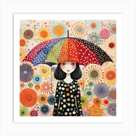 Girl With Umbrella 1 Art Print