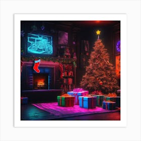 Christmas Tree In The Living Room 63 Art Print