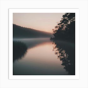 Sunrise Over A Lake 1 Art Print