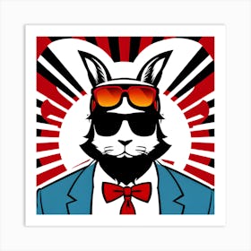 Rabbit In Sunglasses Art Print