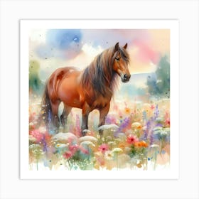 Horse In The Meadow 2 Art Print