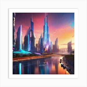 Futuristic Cityscape 76 Art Print