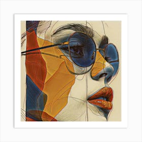 Woman With Sunglasses Art Print