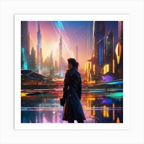 Futuristic Cityscape 121 Art Print