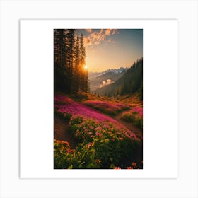 Sunset In The Mountains 10 Art Print