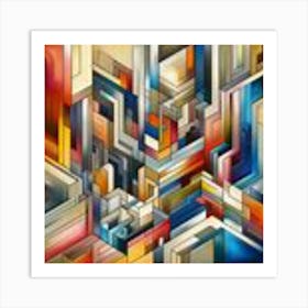 A mixture of modern abstract art, plastic art, surreal art, oil painting abstract painting art deco architecture 2 Art Print