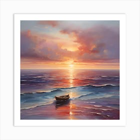 "The Magic of Dusk: Quiet moments at sunset over the sea" Art Print