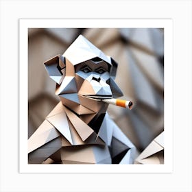 Origami Monkeys Art Print