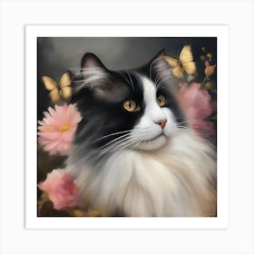 Butterfly Cat 1 Art Print