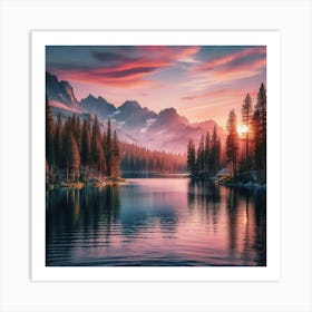 Sunset In The Mountains 137 Art Print