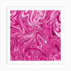 Hot Pink Liquid Marble Art Print