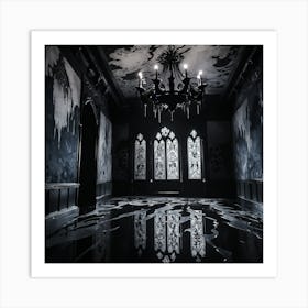 Room With A Chandelier Art Print