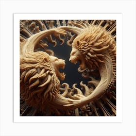 Two Lions Art Print