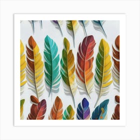 Colorful Feathers 1 Art Print