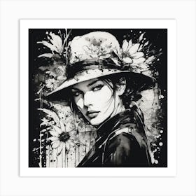 Girl In A Hat Art Print