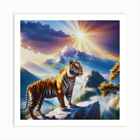 Tiger In The Mountains Art Print