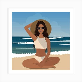 Woman On The Beach 4 Art Print