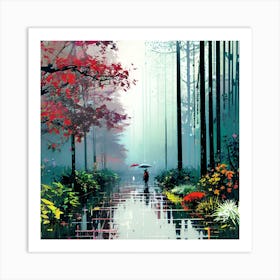 Walk In The Rain Art Print