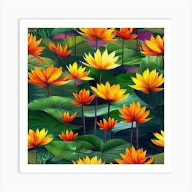 Lotus Flower Wallpaper 13 Art Print