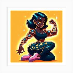 Black Girl With A Sword Art Print