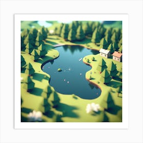 Low Poly Landscape 16 Art Print