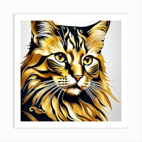 Golden Cat 30 Art Print